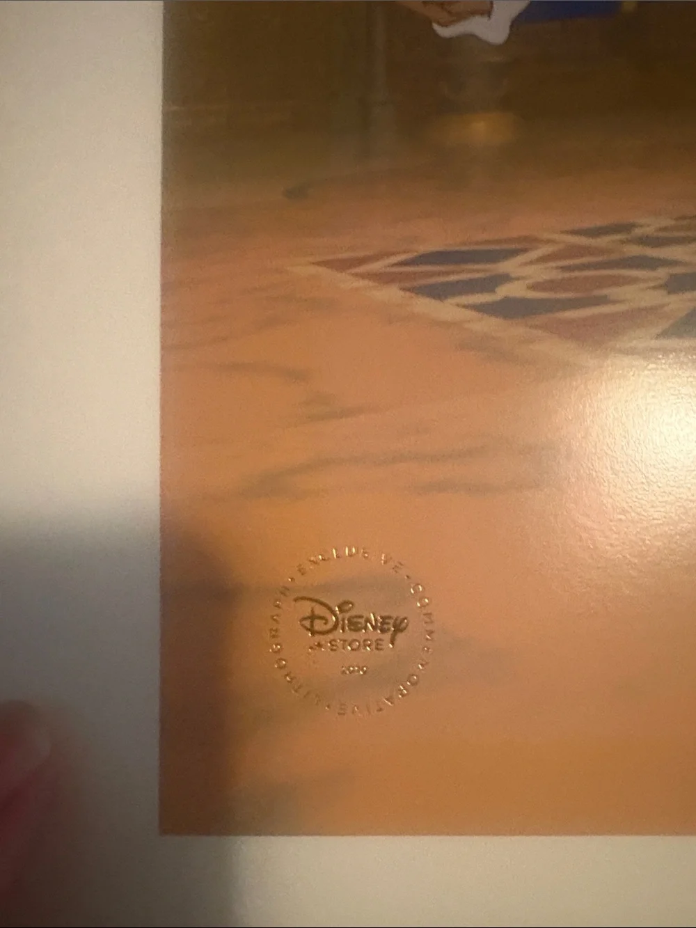 Disney 2010  Beauty and the Beast Lithograph Ballroom Print - Yellow, Blue, Gold